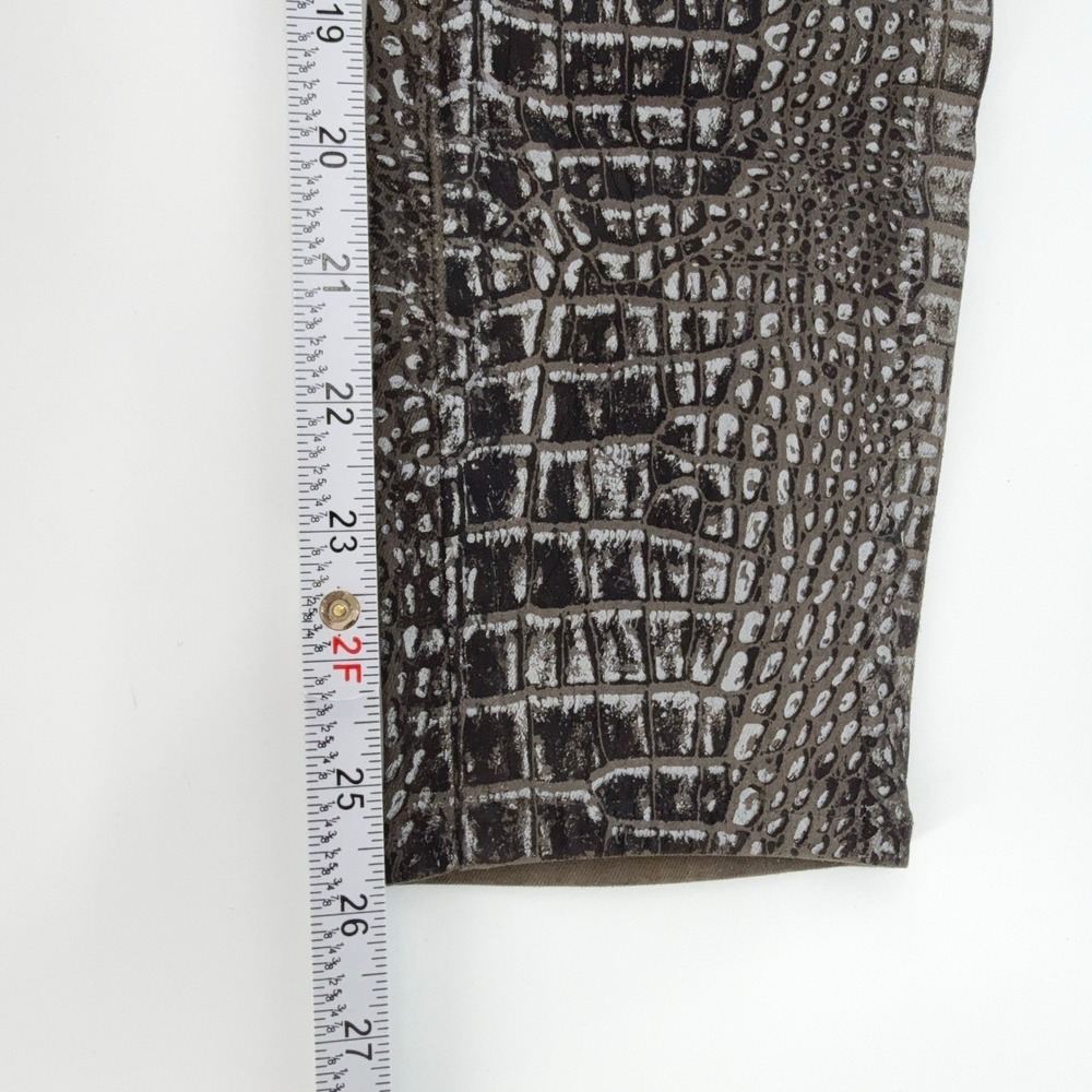 L'AGENCE Margot High Rise Skinny Jeans in Chestnut Black Croc Foil Size 25 NWT - Picture 12 of 15